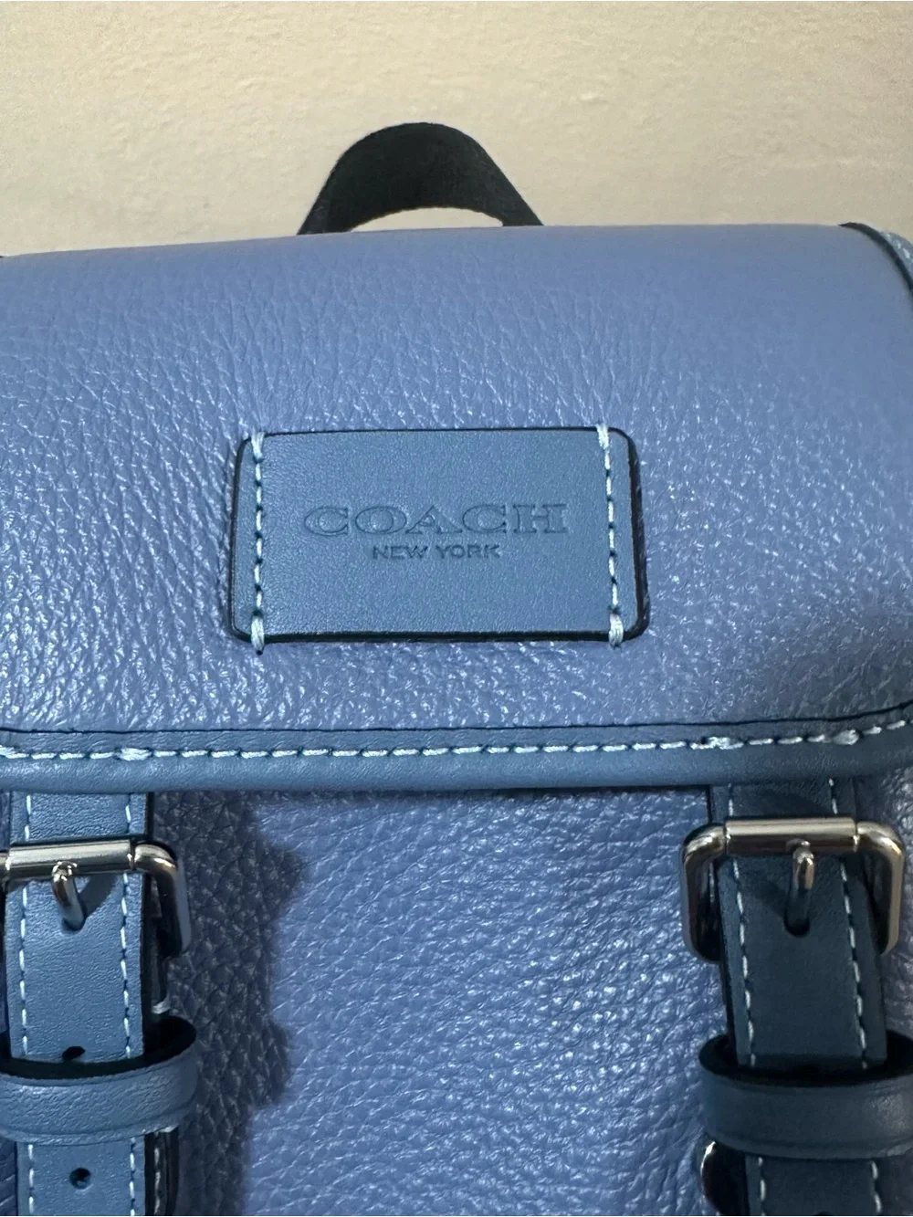 Coach Slate Blue Pebbled Leather Mini Backpack Sling